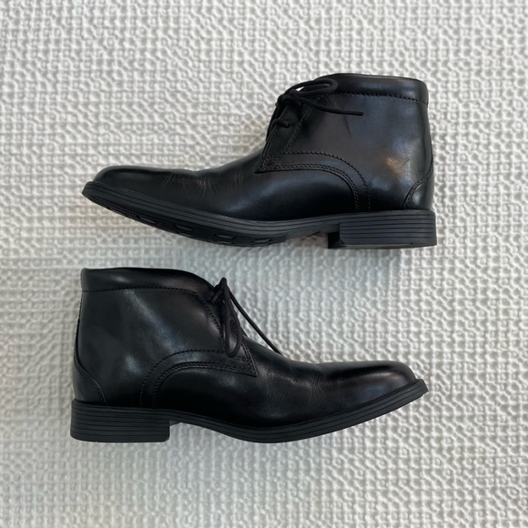 CLARKS Widdon Mid Leather Lace Up Chukka Boot in Black Men’s Size 7 - Picture 4 of 13